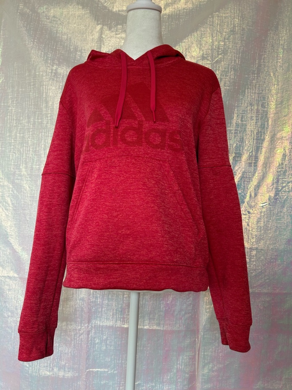 adidas Women's Red Pullover Hoodie. Size M.